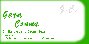 geza csoma business card